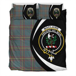 ScotsTee Shop Scottish MacLaine of LochBuie Hunting (MacLaine) Weathered Clan Badge Tartan Bedding Set Circle Style