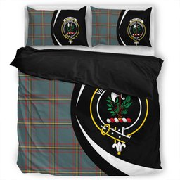 ScotsTee Shop Scottish MacLaine of LochBuie Hunting (MacLaine) Weathered Clan Badge Tartan Bedding Set Circle Style