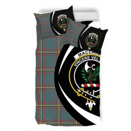 ScotsTee Shop Scottish MacLaine of LochBuie Hunting (MacLaine) Weathered Clan Badge Tartan Bedding Set Circle Style