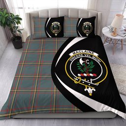ScotsTee Shop Scottish MacLaine of LochBuie Hunting (MacLaine) Weathered Clan Badge Tartan Bedding Set Circle Style