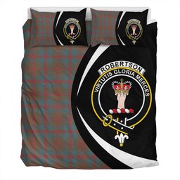 ScotsTee Shop Scottish Robertson of Struan Weathered Clan Badge Tartan Bedding Set Circle Style