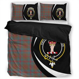 ScotsTee Shop Scottish Robertson of Struan Weathered Clan Badge Tartan Bedding Set Circle Style
