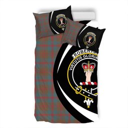 ScotsTee Shop Scottish Robertson of Struan Weathered Clan Badge Tartan Bedding Set Circle Style