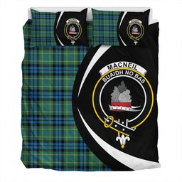 ScotsTee Shop Scottish MacNeil of Colonsay (MacNeil of Barra of Colonsay) Ancient Clan Badge Tartan Bedding Set Circle Style