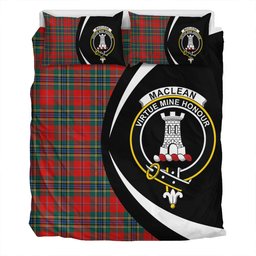 ScotsTee Shop Scottish MacLean of Duart Modern Clan Badge Tartan Bedding Set Circle Style