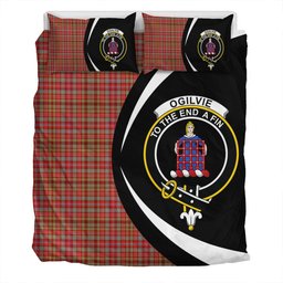 ScotsTee Shop Scottish Ogilvie of Airlie Modern Clan Badge Tartan Bedding Set Circle Style