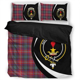 ScotsTee Shop Scottish Rattray of Lude Weathered Clan Badge Tartan Bedding Set Circle Style