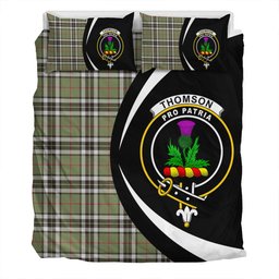 ScotsTee Shop Scottish Thomson Camel (MacThomas Thompson Camel) Weathered Clan Badge Tartan Bedding Set Circle Style