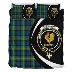 ScotsTee Shop Scottish Sinclair of Ulster Modern Clan Badge Tartan Bedding Set Circle Style