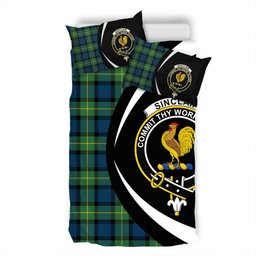 ScotsTee Shop Scottish Sinclair of Ulster Modern Clan Badge Tartan Bedding Set Circle Style