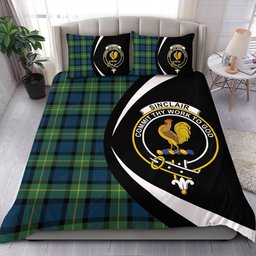 ScotsTee Shop Scottish Sinclair of Ulster Modern Clan Badge Tartan Bedding Set Circle Style