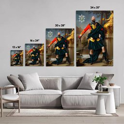 ScotsTee Shop Scottish Black Watch #3 Modern Crest Personalized Tartan Turn Me Scottish Royal Portrait Framed Canvas Print