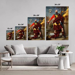 ScotsTee Shop Scottish MacColl 2 Crest Personalized Tartan Turn Me Scottish Royal Portrait Framed Canvas Print