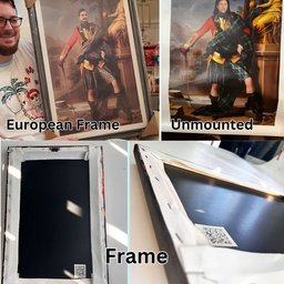 ScotsTee Shop Scottish Stephenson Ancient Crest Personalized Tartan Turn Me Scottish Royal Portrait Framed Canvas Print