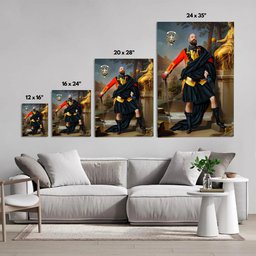 ScotsTee Shop Scottish Urquhart Brydone Crest Personalized Tartan Turn Me Scottish Royal Portrait Framed Canvas Print