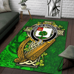 ScotsTee Shop Irish House of MACENCHROE Coat of Arms with Shamrock Irish Rug