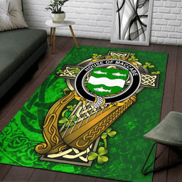 ScotsTee Shop Irish House of MACCABE Coat of Arms with Shamrock Irish Rug