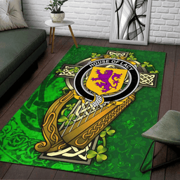 ScotsTee Shop Irish House of LACY Coat of Arms with Shamrock Irish Rug