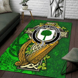 ScotsTee Shop Irish House of O'CONNOR (Don) Coat of Arms with Shamrock Irish Rug