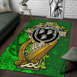 ScotsTee Shop Irish House of O'KENNEDY Coat of Arms with Shamrock Irish Rug
