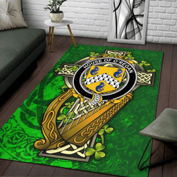 ScotsTee Shop Irish House of O'REGAN Coat of Arms with Shamrock Irish Rug