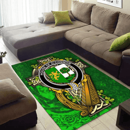 ScotsTee Shop Irish House of O'CONNOR (Sligo) Coat of Arms with Shamrock Irish Rug