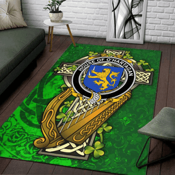 ScotsTee Shop Irish House of O'HARTAGAN Coat of Arms with Shamrock Irish Rug