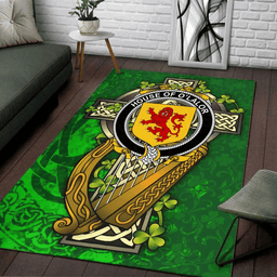 ScotsTee Shop Irish House of O'LALOR Coat of Arms with Shamrock Irish Rug