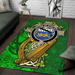 ScotsTee Shop Irish House of O'HICKEY Coat of Arms with Shamrock Irish Rug