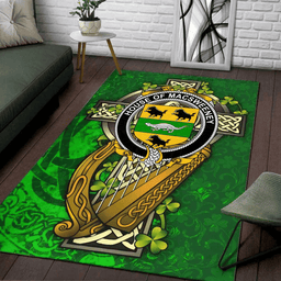 ScotsTee Shop Irish House of MACSWEENEY Coat of Arms with Shamrock Irish Rug