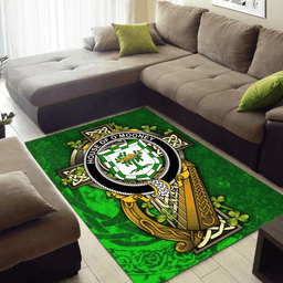 ScotsTee Shop Irish House of O'MOONEY Coat of Arms with Shamrock Irish Rug