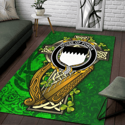 ScotsTee Shop Irish House of POWER Coat of Arms with Shamrock Irish Rug