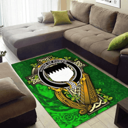 ScotsTee Shop Irish House of POWER Coat of Arms with Shamrock Irish Rug