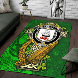 ScotsTee Shop Irish House of O'LEARY Coat of Arms with Shamrock Irish Rug