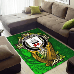 ScotsTee Shop Irish House of O'LEARY Coat of Arms with Shamrock Irish Rug