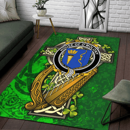 ScotsTee Shop Irish House of O'MOLONY Coat of Arms with Shamrock Irish Rug