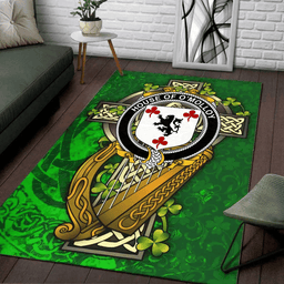 ScotsTee Shop Irish House of O'MOLLOY Coat of Arms with Shamrock Irish Rug