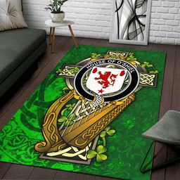 ScotsTee Shop Irish House of O'SHIEL Coat of Arms with Shamrock Irish Rug