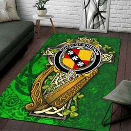 ScotsTee Shop Irish House of O'HANNON Coat of Arms with Shamrock Irish Rug