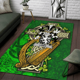 ScotsTee Shop Irish Long or Longe Coat of Arms with Shamrock Irish Rug