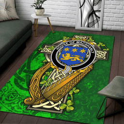 ScotsTee Shop Irish House of MACSHANLY Coat of Arms with Shamrock Irish Rug