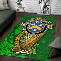 ScotsTee Shop Irish House of O'MORONEY Coat of Arms with Shamrock Irish Rug