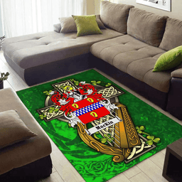 ScotsTee Shop Irish Mackin Coat of Arms with Shamrock Irish Rug