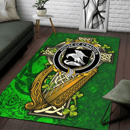 ScotsTee Shop Irish House of O'MADDEN Coat of Arms with Shamrock Irish Rug