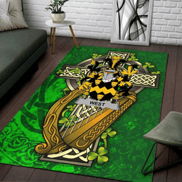 ScotsTee Shop Irish West Coat of Arms with Shamrock Irish Rug