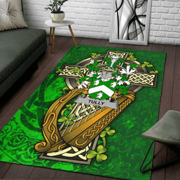 ScotsTee Shop Irish Tuly or McAtilla Coat of Arms with Shamrock Irish Rug