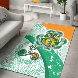ScotsTee Shop Irish Beatty or Betagh Coat of Arms Irish Rug Ireland Shamrock With Patterns