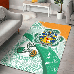 ScotsTee Shop Irish Donnell or O'Donnell Coat of Arms Irish Rug Ireland Shamrock With Patterns