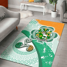 ScotsTee Shop Irish Connor or O'Connor (Sligo) Coat of Arms Irish Rug Ireland Shamrock With Patterns