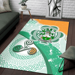 ScotsTee Shop Irish Connell or O'Connell Coat of Arms Irish Rug Ireland Shamrock With Patterns